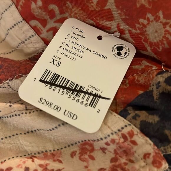 Free People We the Free Heritage Patchwork Maxi Dress in Americana Combo - Picture 12 of 13